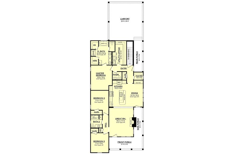 Architectural House Design - Main Level w/ opt. basement stair  