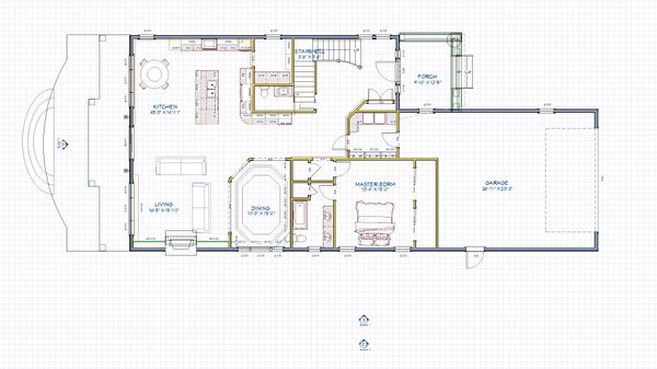 Architectural House Design - Floor Plan - Main Floor for Beach House Plan #1109-36 - 5 bed, 4.5 bath