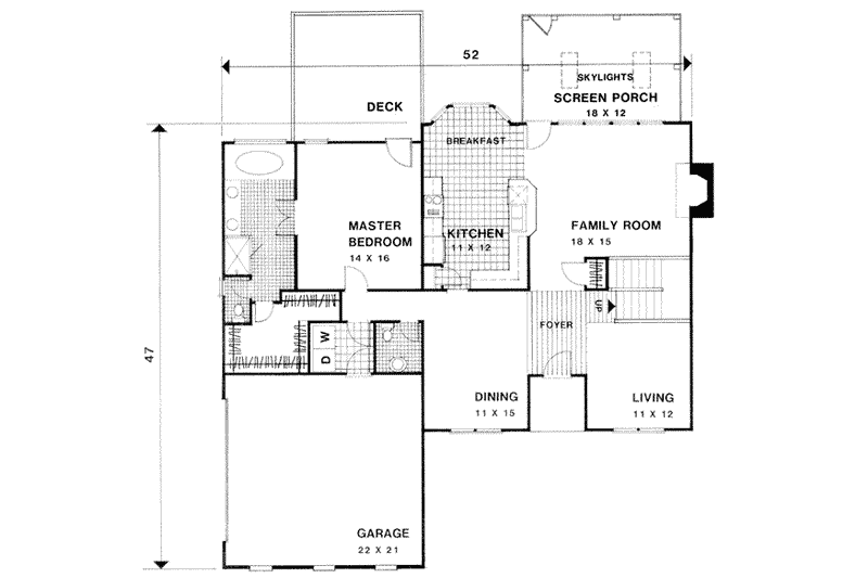 Home Plan - Floor Plan - Main Floor for Traditional House Plan #56-173 - 4 bed, 2.5 bath