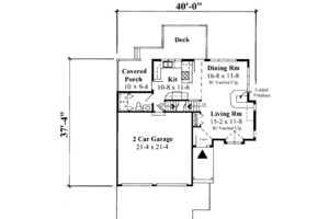 Floor Plan - Main Floor for Traditional House Plan #75-162 - 3 bed, 2.5 bath