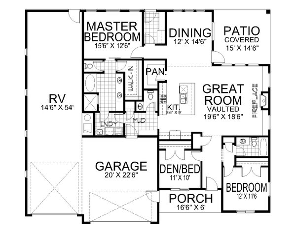 House Blueprint - Craftsman Floor Plan - Main Floor Plan #112-304