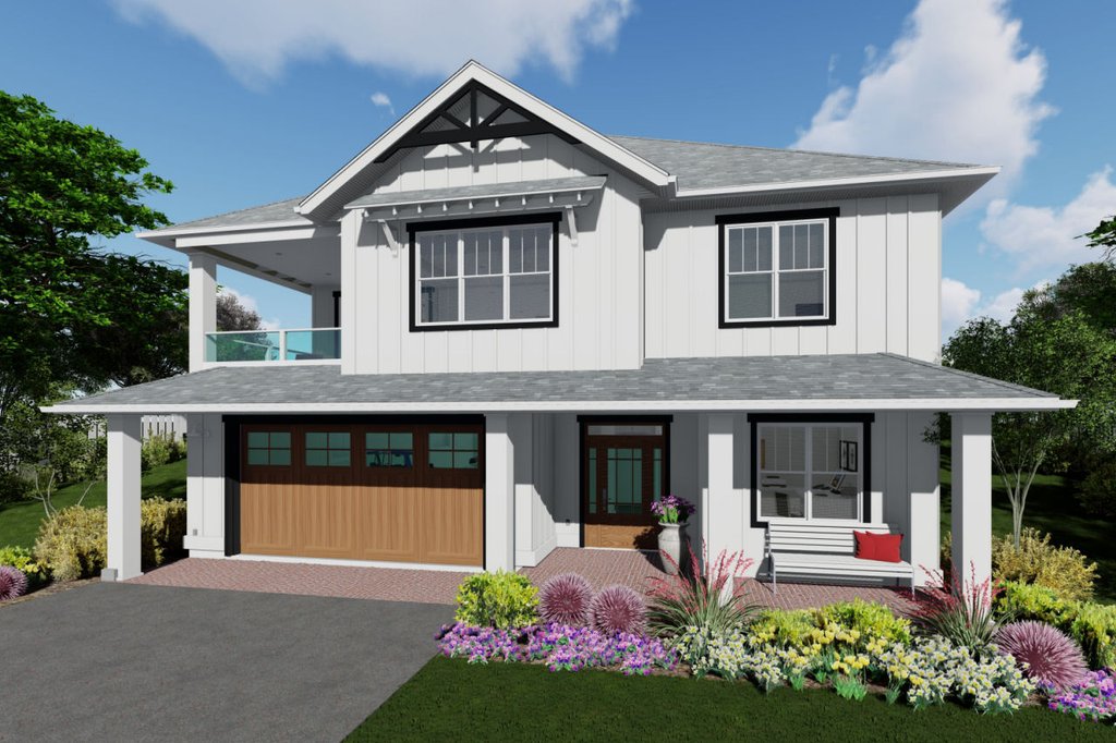 Exterior - Front Elevation 2 for Farmhouse House Plan #126-252 - 5 bed, 3 bath