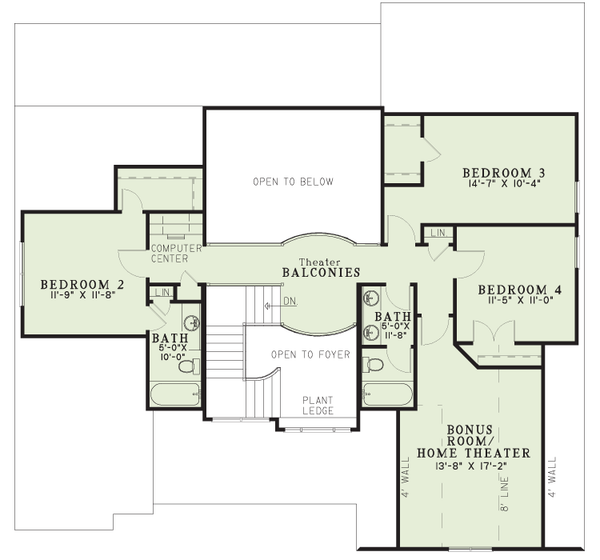 Home Plan - European Floor Plan - Upper Floor Plan #17-2136
