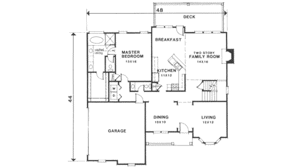 Home Plan - Traditional Floor Plan - Main Floor Plan #129-116