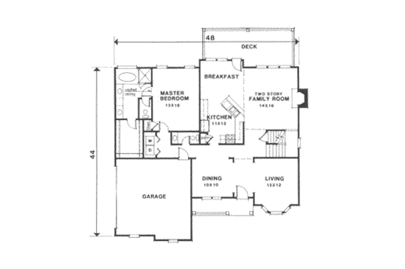 Dream House Plan - Floor Plan - Main Floor for Traditional House Plan #129-116 - 4 bed, 2.5 bath