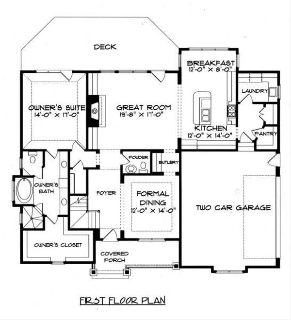 House Plan Design - Craftsman Floor Plan - Main Floor Plan #413-138
