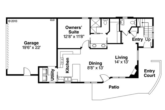 Floor Plan - Main Floor for Modern House Plan #124-920 - 3 bed, 2.5 bath