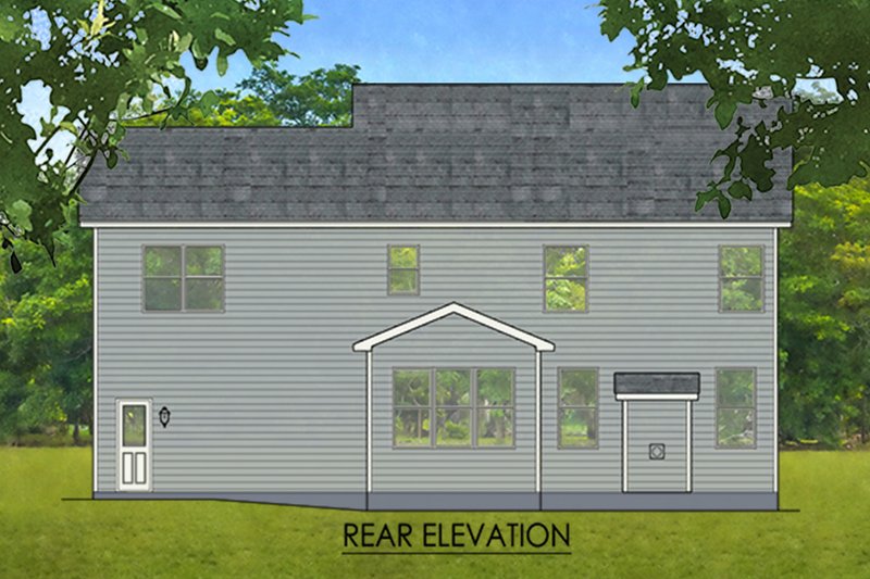 Home Plan - Exterior - Rear Elevation for Colonial House Plan #1010-213 - 4 bed, 2.5 bath