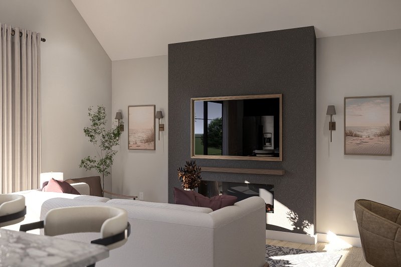 House Design - Interior - Family Room 1 for Modern House Plan #455-676 - 1 bed, 1 bath