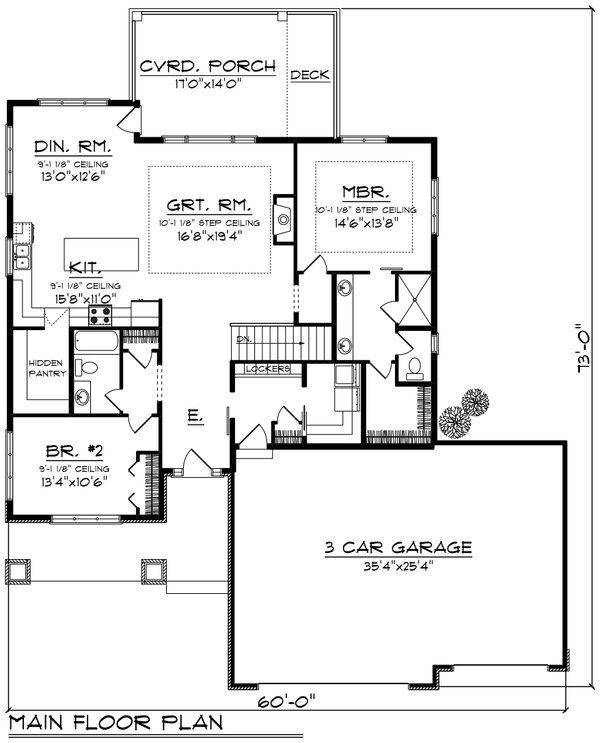 House Blueprint - Traditional Floor Plan - Main Floor Plan #70-1550