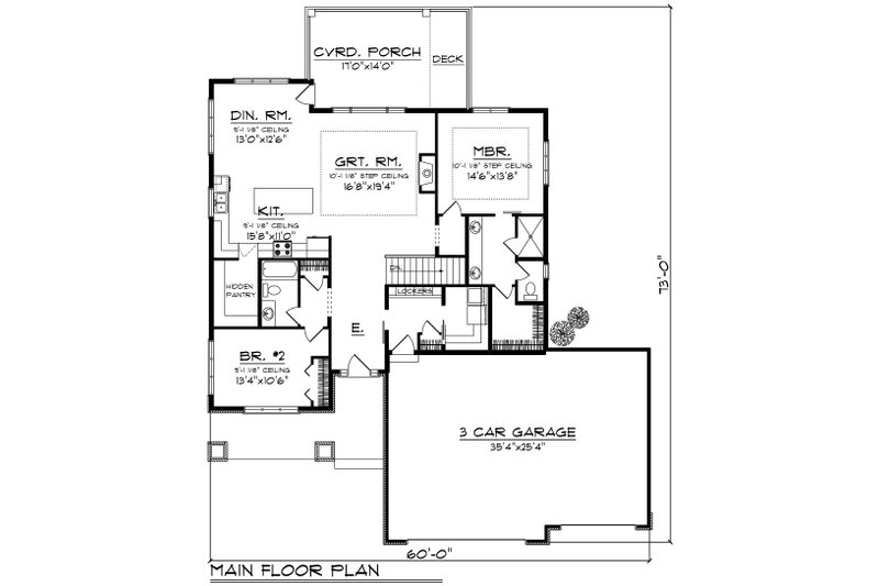 House Blueprint - Floor Plan - Main Floor for Traditional House Plan #70-1550 - 4 bed, 3 bath