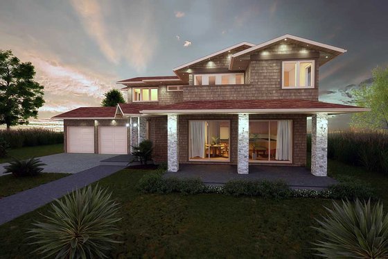 Exterior - Front Elevation 4 for Country House Plan #1101-35 - 4 bed, 3.5 bath