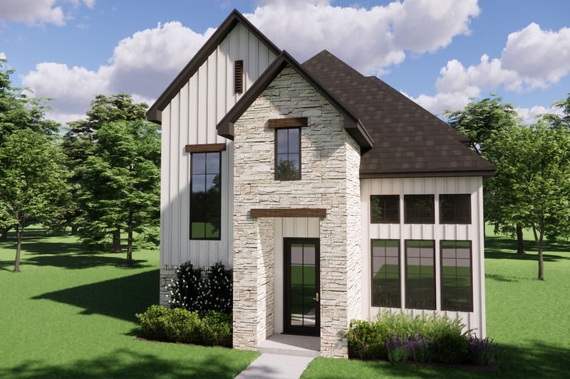 House Blueprint - Exterior - Front Elevation 4 for Contemporary House Plan #1119-10 - 4 bed, 3 bath