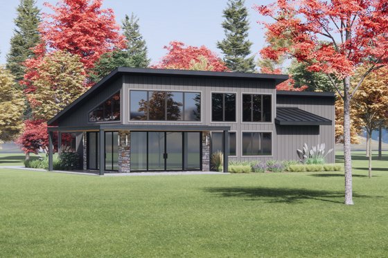 Exterior - Front Elevation 6 for Modern House Plan #1096-118 - 2 bed, 2 bath