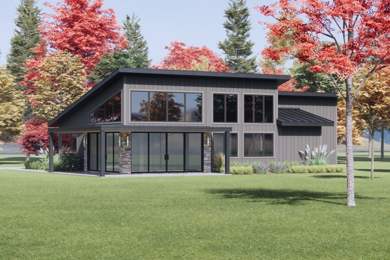 House Plan Design - Exterior - Front Elevation 6 for Modern House Plan #1096-118 - 2 bed, 2 bath