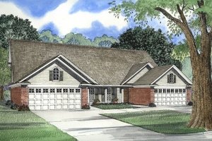 Traditional Exterior - Front Elevation Plan #17-1050
