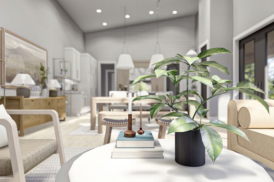 Interior - Family Room 1 for Barndominium House Plan #455-251 - 4 bed, 2 bath