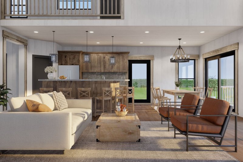 Architectural House Design - Interior - Family Room 1 for Craftsman House Plan #923-81 - 3 bed, 2 bath