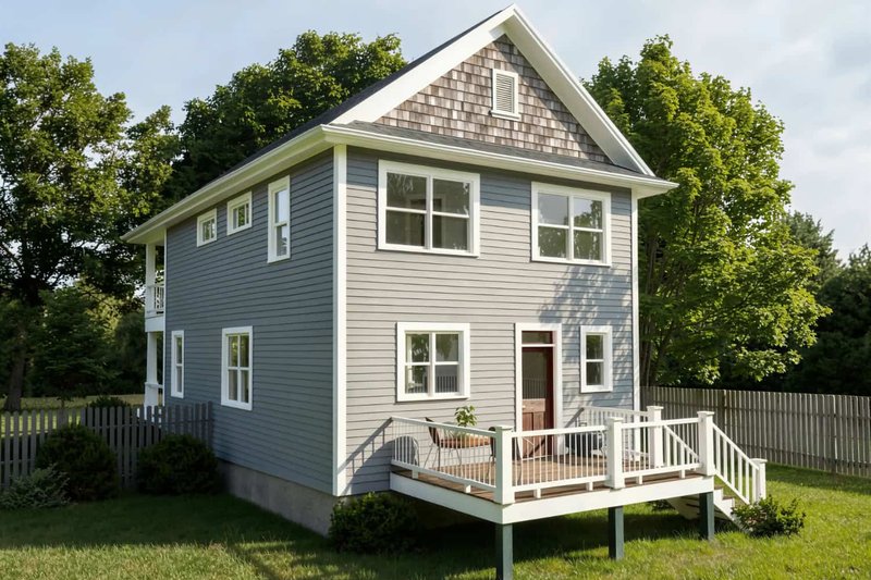 Dream House Plan - Exterior - Rear Elevation for Craftsman House Plan #79-213 - 3 bed, 2.5 bath