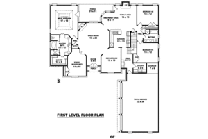 Floor Plan - Main Floor for European House Plan #81-1293 - 4 bed, 3 bath
