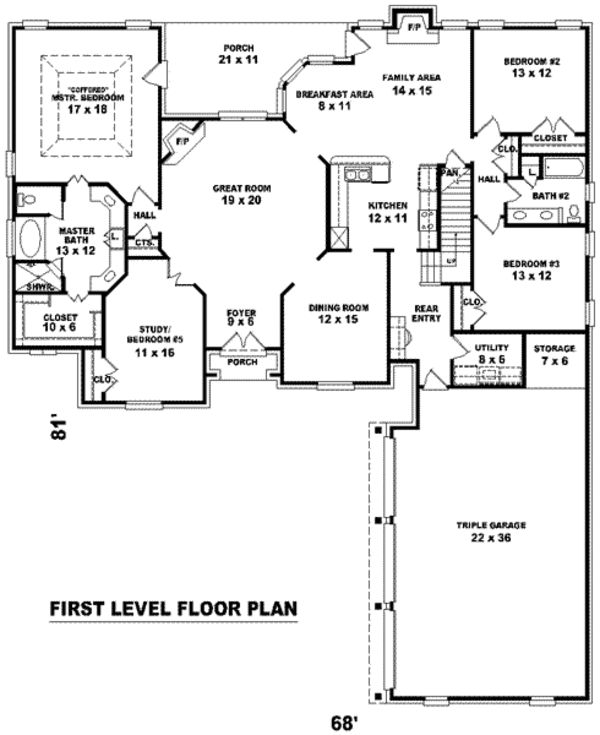 European Floor Plan - Main Floor Plan #81-1293