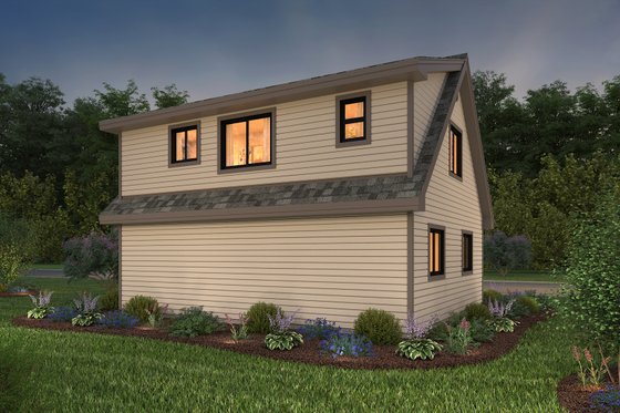 Exterior - Rear Elevation 3 for Farmhouse House Plan #47-1081 - 1 bed, 1 bath