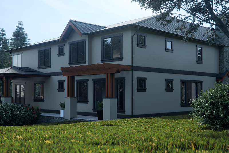 House Blueprint - Exterior - Rear Elevation for Contemporary House Plan #1066-36 - 5 bed, 5.5 bath