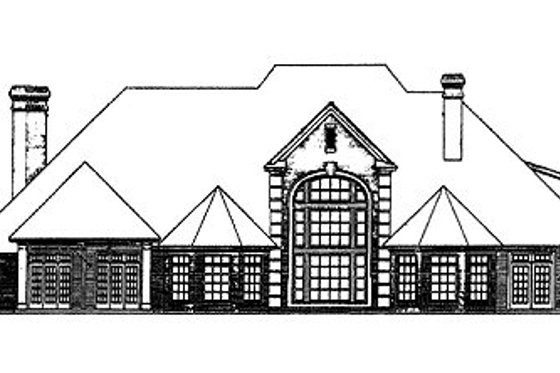 Exterior - Rear Elevation for European House Plan #310-229 - 4 bed, 3.5 bath