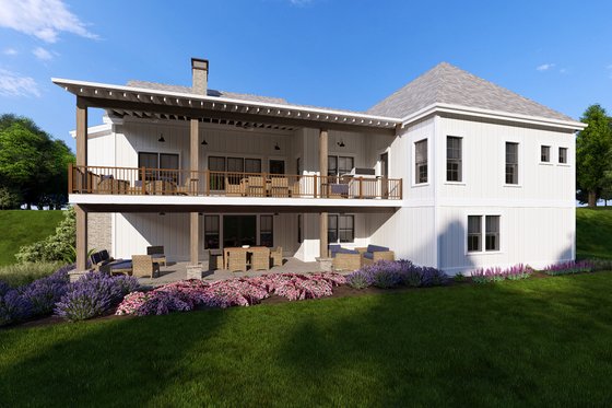 Exterior - Rear Elevation 1 for Farmhouse House Plan #1069-28 - 3 bed, 2.5 bath