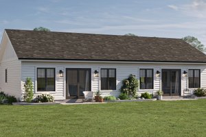 Exterior - Rear Elevation for Cottage House Plan #455-333 - 1 bed, 1 bath
