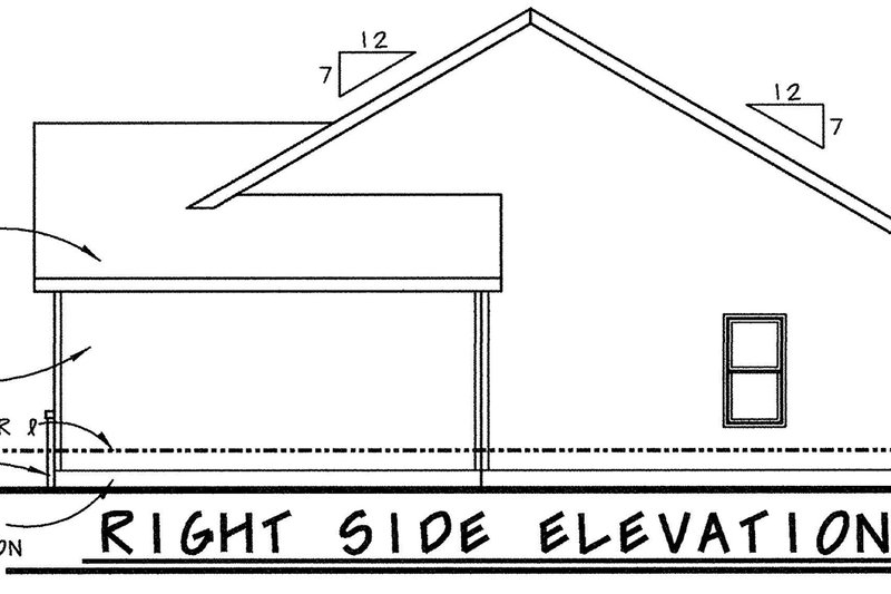 Architectural House Design - Exterior - Other Elevation 1 for Ranch House Plan #20-2234 - 3 bed, 2.5 bath