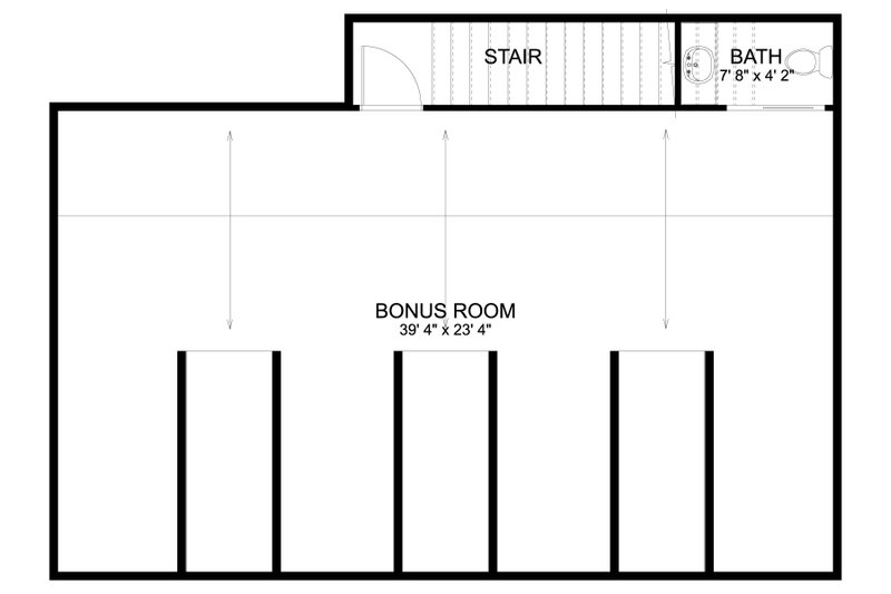 House Design - Floor Plan - Upper Floor for Colonial House Plan #1060-158, 0.5 bath