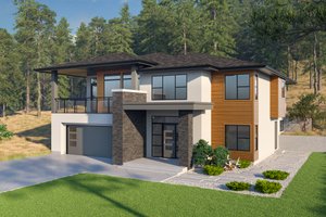 Architectural House Design - Modern Exterior - Front Elevation Plan #1100-28
