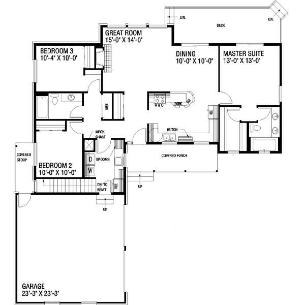 Home Plan - Traditional Floor Plan - Main Floor Plan #60-153