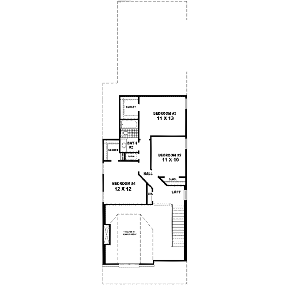 Southern Floor Plan - Upper Floor Plan #81-454