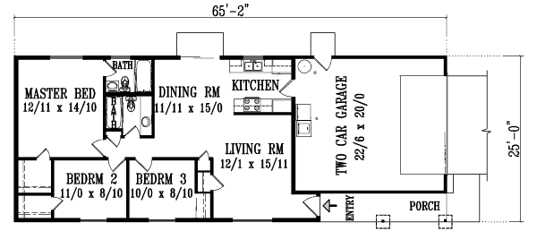 Adobe / Southwestern Floor Plan - Main Floor Plan #1-1048