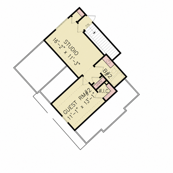 Dream House Plan - Floor Plan - Upper Floor for Cottage House Plan #54-723 - 2 bed, 2.5 bath