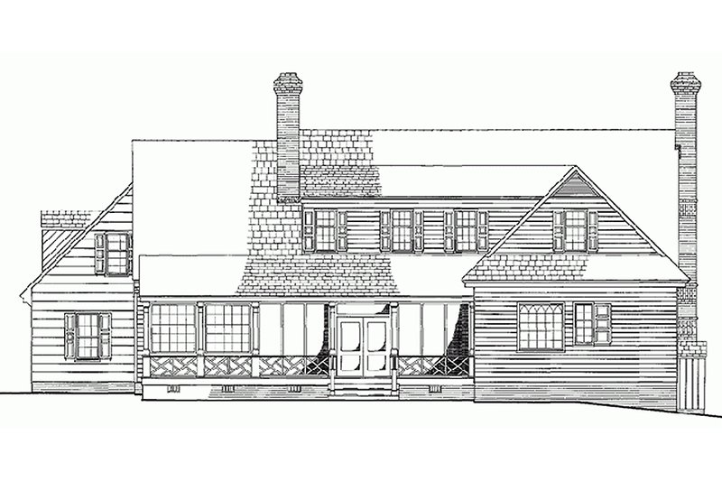Home Plan - Rear view - 3500 square foot Colonial Home