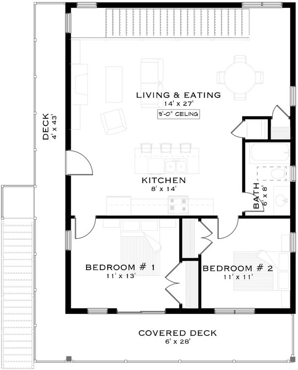 House Plan Design - Floor Plan - Upper Floor for Farmhouse House Plan #1101-64 - 3 bed, 1 bath
