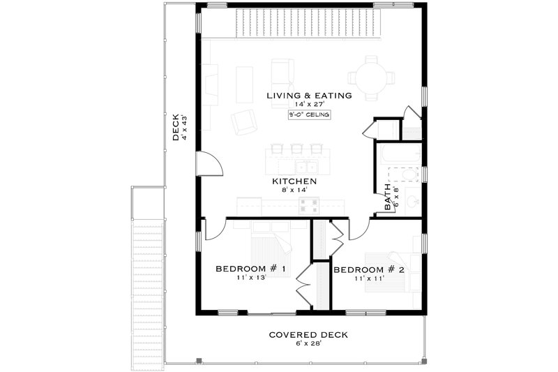 Dream House Plan - Floor Plan - Upper Floor for Farmhouse House Plan #1101-64 - 3 bed, 1 bath