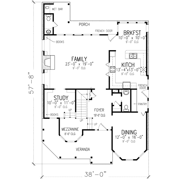 Architectural House Design - Victorian Floor Plan - Main Floor Plan #410-156