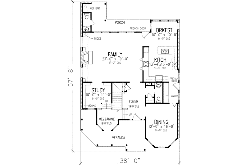 Dream House Plan - Floor Plan - Main Floor for Victorian House Plan #410-156 - 4 bed, 4.5 bath