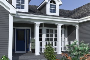 Traditional Exterior - Covered Porch Plan #57-318