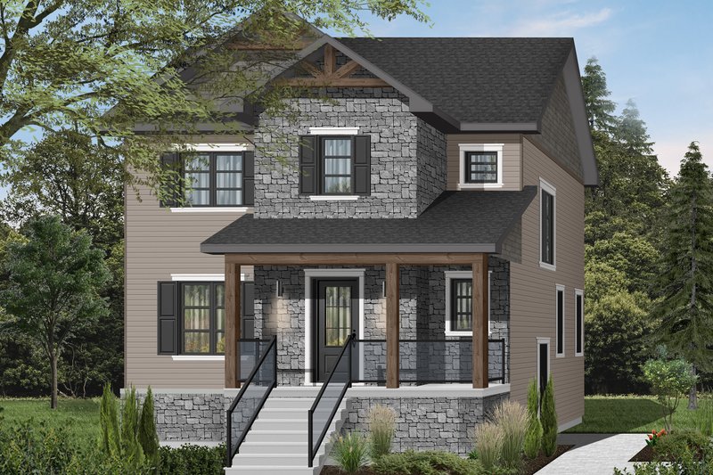 Home Plan - Exterior - Front Elevation 4 for Craftsman House Plan #23-2643 - 3 bed, 1.5 bath