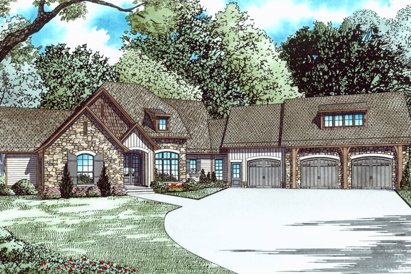 House Blueprint - Craftsman Exterior - Front Elevation Plan #17-3476