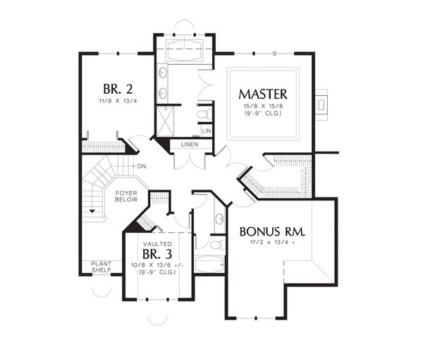 House Plan Design - Traditional Floor Plan - Upper Floor Plan #48-227