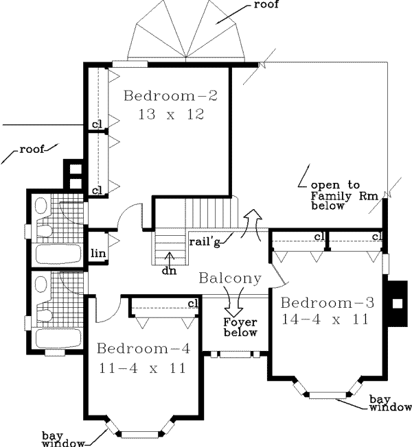 Home Plan - European Floor Plan - Upper Floor Plan #3-191