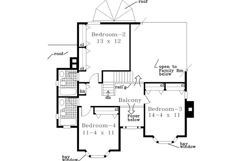 Dream House Plan - Floor Plan - Upper Floor for European House Plan #3-191 - 4 bed, 3.5 bath
