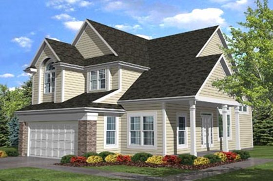 Exterior - Front Elevation for Traditional House Plan #50-103 - 3 bed, 2.5 bath