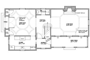 Floor Plan - Main Floor for Colonial House Plan #477-3 - 3 bed, 2.5 bath